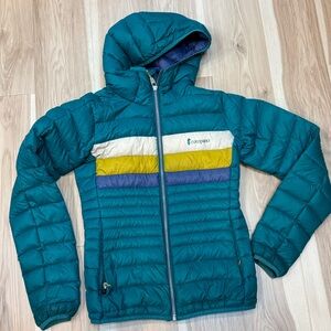 Cotopaxi Fuego Teal Down Jacket with Hood Size XS